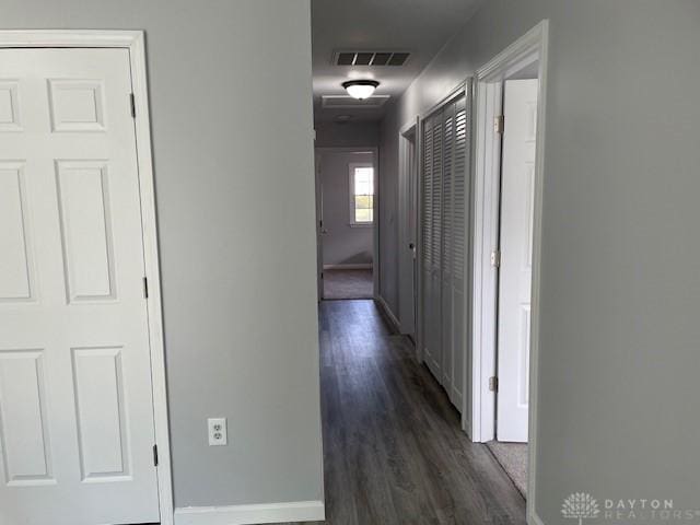 hall featuring dark hardwood / wood-style floors