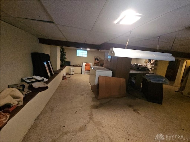 basement featuring washer / dryer