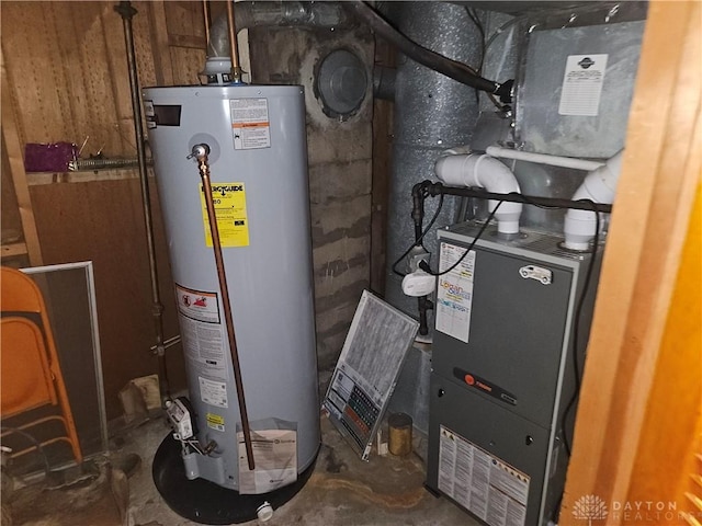 utilities featuring gas water heater