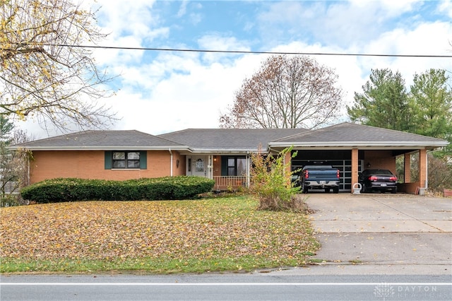 ranch-style house with a carport