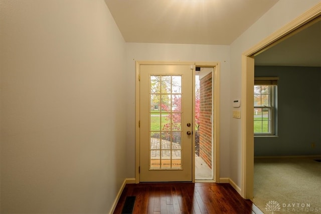 entryway featuring dark hardwood / wood-style floors