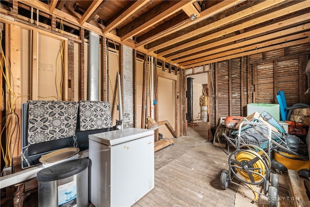 interior space with light hardwood / wood-style flooring