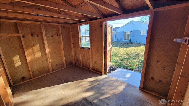 interior space with lofted ceiling