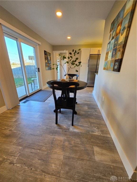 interior space featuring dark hardwood / wood-style floors