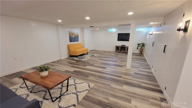 sitting room featuring hardwood / wood-style flooring