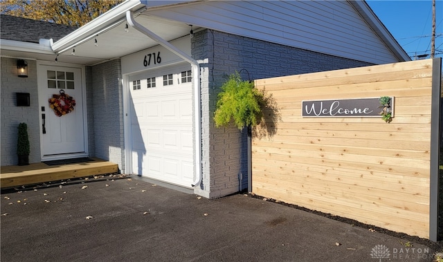 view of garage