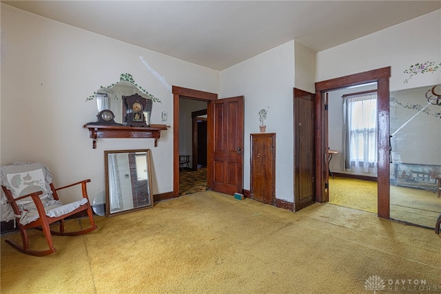 interior space featuring carpet floors