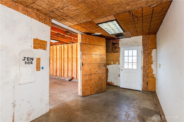 interior space featuring concrete floors