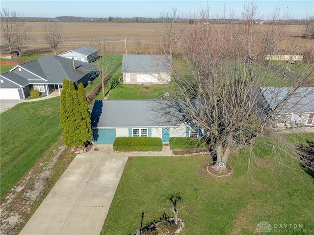 drone / aerial view featuring a rural view