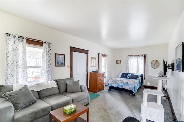 view of carpeted bedroom