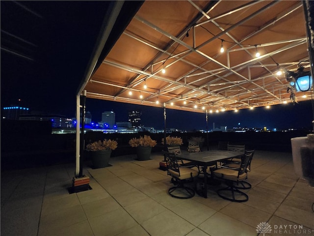 view of patio at twilight