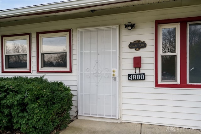 view of doorway to property