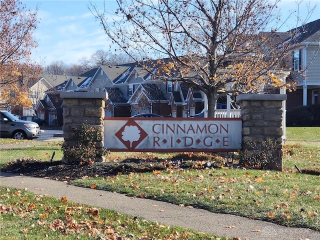 view of community sign