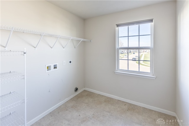 laundry room featuring hookup for an electric dryer and hookup for a washing machine