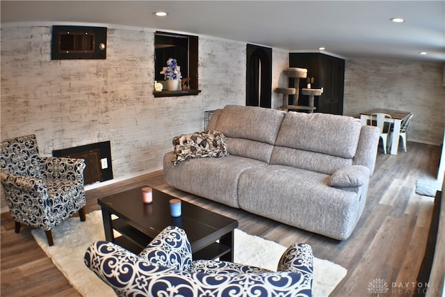 living room featuring hardwood / wood-style flooring