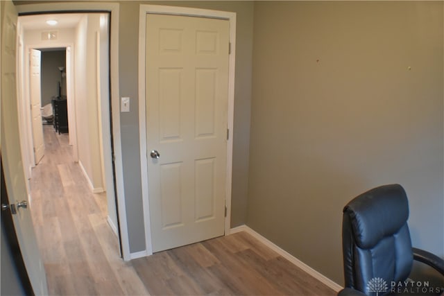 interior space featuring light wood-type flooring