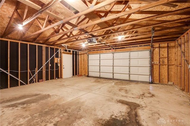 garage featuring a garage door opener