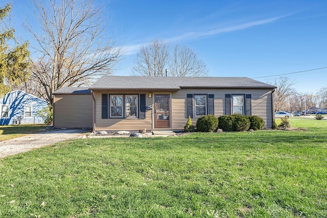 ranch-style house with a front yard