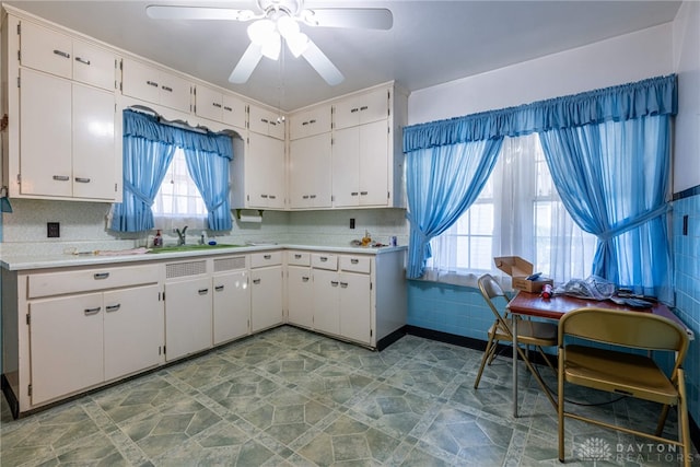 kitchen featuring white cabinetry, a wealth of natural light, and sink