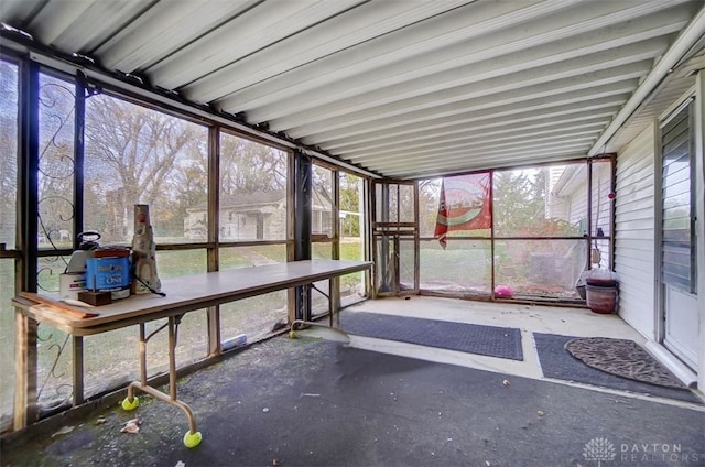 view of unfurnished sunroom