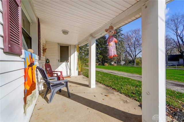 view of patio with a porch