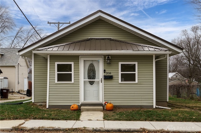 view of bungalow