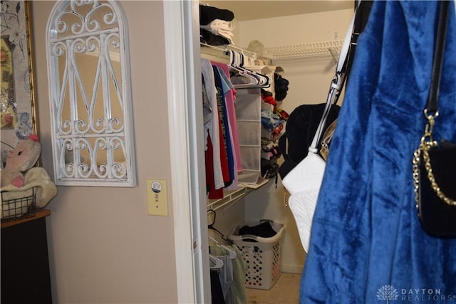 view of walk in closet