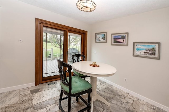 view of dining area