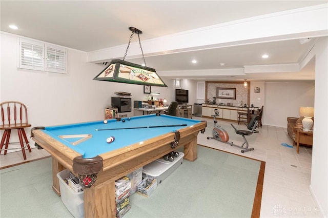 rec room with pool table