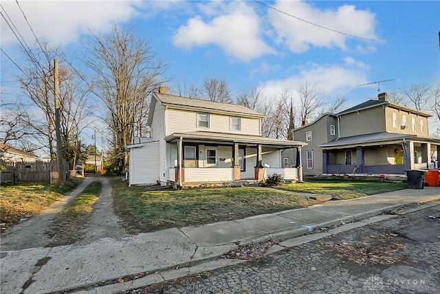 view of front of property featuring a porch