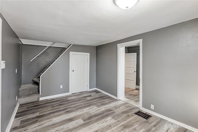 interior space with hardwood / wood-style floors