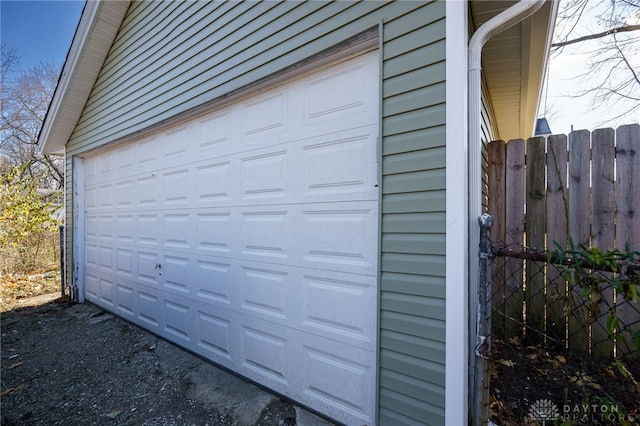 view of garage