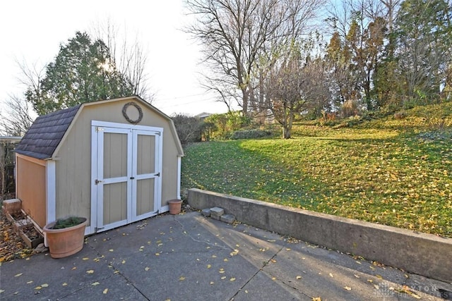 view of shed