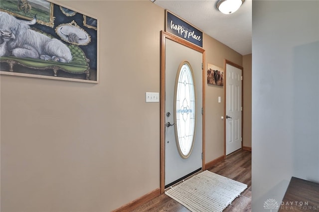 foyer featuring dark hardwood / wood-style flooring