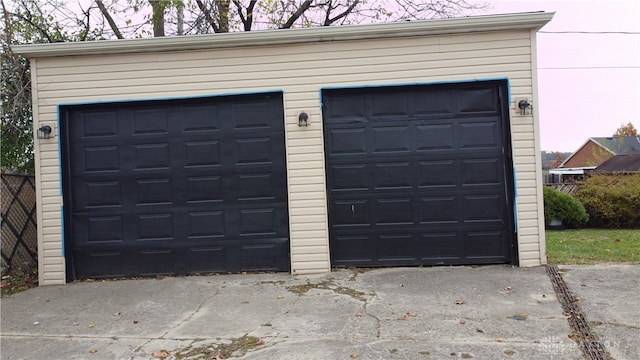 view of garage