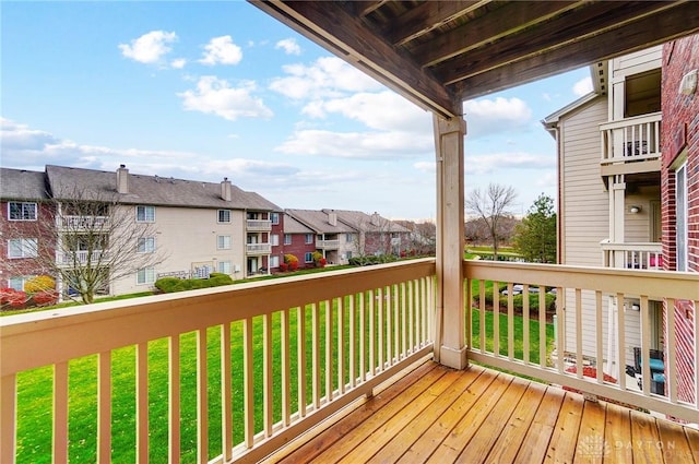 deck featuring a yard