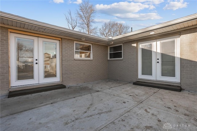 view of patio / terrace featuring french doors