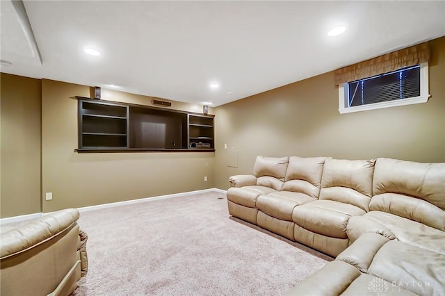 living room featuring carpet