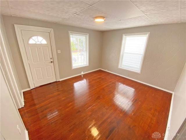 foyer entrance featuring hardwood / wood-style floors