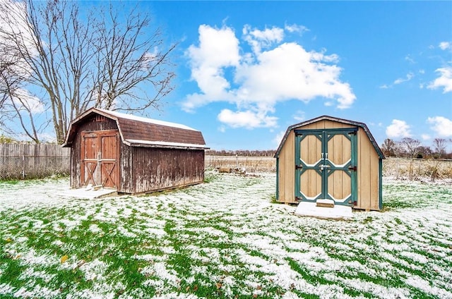 view of snow covered structure