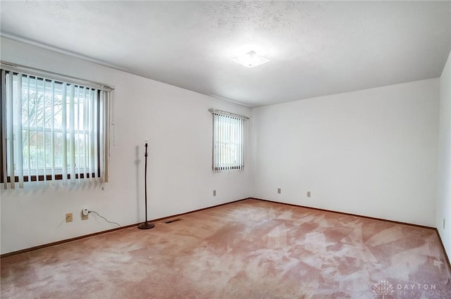 empty room featuring light colored carpet and a healthy amount of sunlight