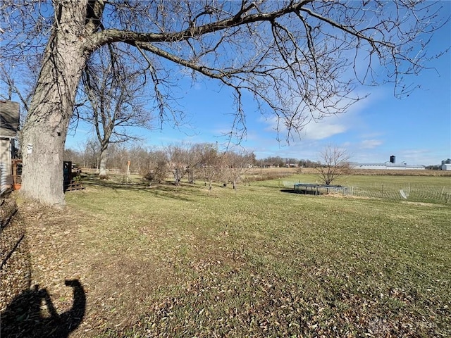 view of yard with a rural view