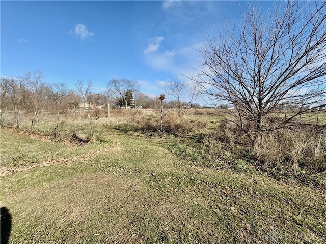 view of yard with a rural view