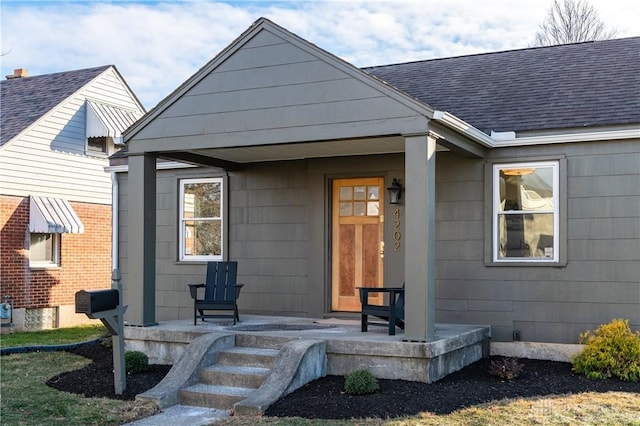 exterior space with covered porch