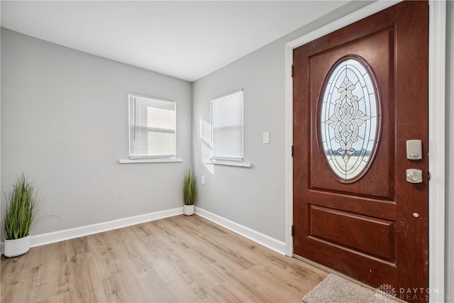 entryway with light wood-type flooring