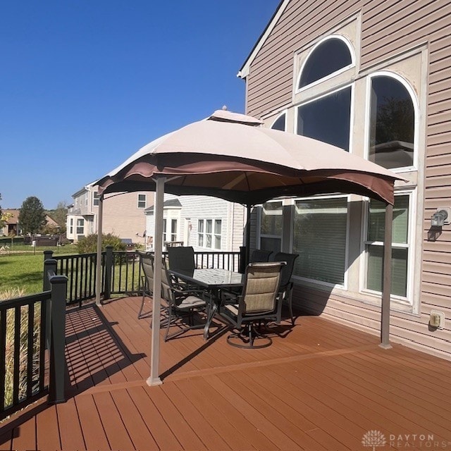 deck with a gazebo