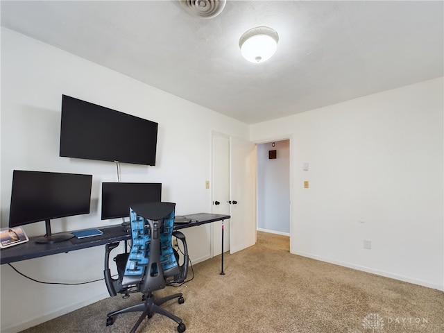 view of carpeted office