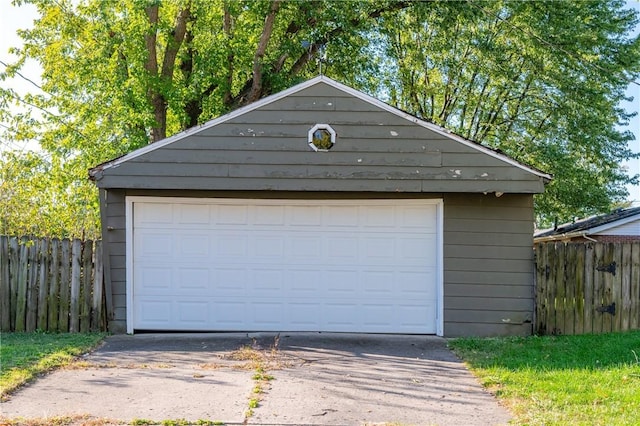 view of garage