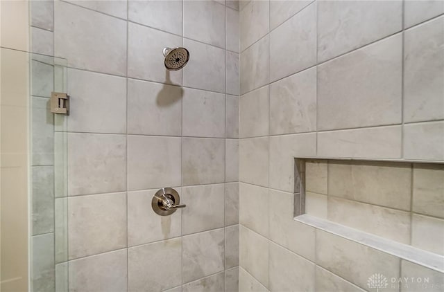 room details with a tile shower