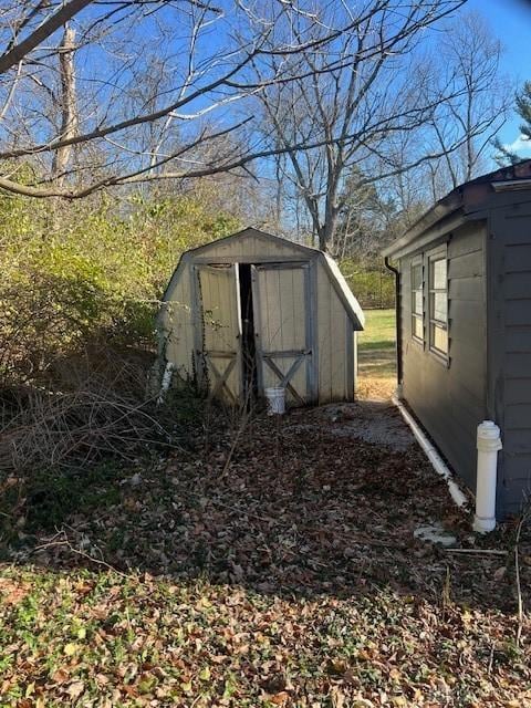 view of shed